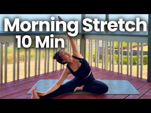 10 Min Gentle Morning Yoga | Release Stiffness YouTube video thumbnail.