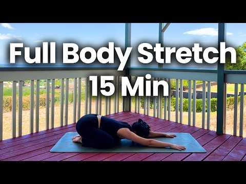 15 Min Gentle Evening Yoga | Full Body Stretch & Release YouTube video thumbnail.